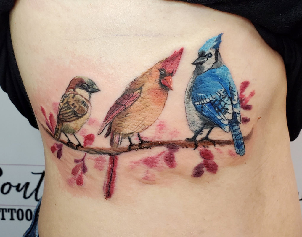 Painted Temple  Tattoos  Animal  Al Perez Blue Jay