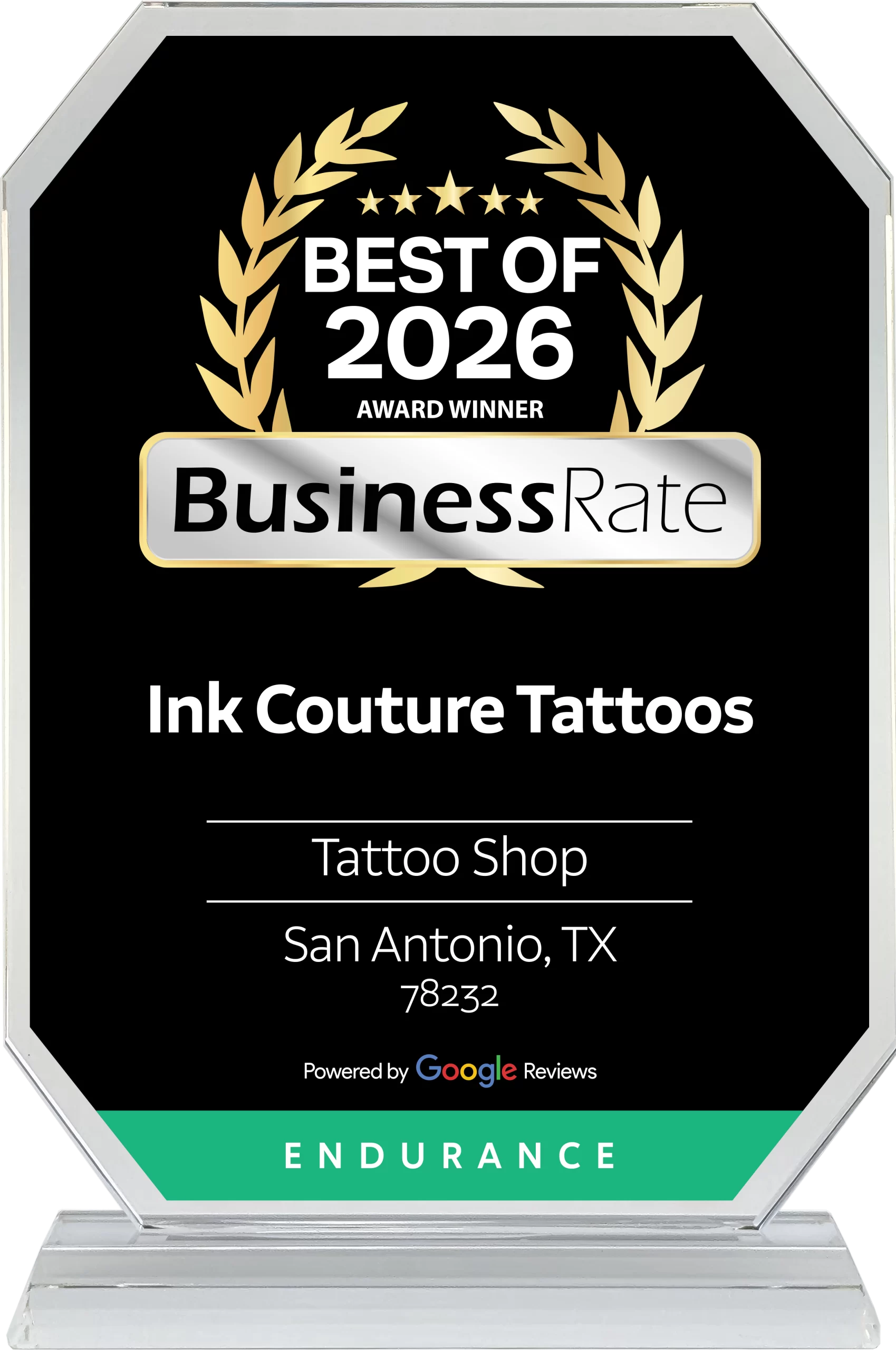 best tattoo shop in san antonio 2026 powered by Google Reviews Ink Couture female owned luxury studio award-winning tattoos