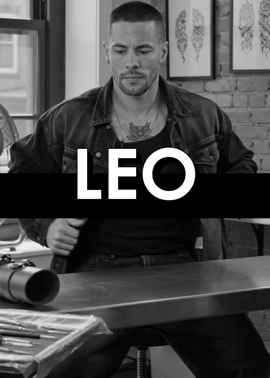 Award-winning tattoo artist in Austin Leo Leandro Serrano black and grey color realism international tattooer Ink Couture ATX luxury studio realistic portraits